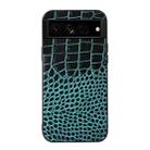 For Google Pixel 7 Pro 5G Crocodile Top Layer Cowhide Leather Phone Case(Cyan Blue) - 1