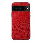 For Google Pixel 7 5G Crocodile Top Layer Cowhide Leather Phone Case(Red) - 1