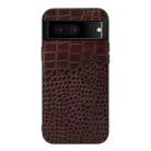 For Google Pixel 7 5G Crocodile Top Layer Cowhide Leather Phone Case(Coffee) - 1