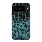 For Google Pixel 7 5G Crocodile Top Layer Cowhide Leather Phone Case(Cyan Blue) - 1