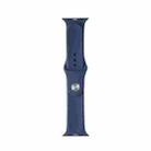 For Apple Watch Ultra 49mm / Series 8&7 45mm / SE 2&6&SE&5&4 44mm / 3&2&1 42mm Mutural Liquid Silicone Watch Band(Blue) - 1