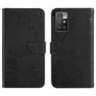 For Xiaomi Redmi 10 4G Skin Feel Butterfly Peony Embossed Leather Phone Case(Black) - 1