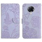 For Xiaomi Redmi K30 Pro Skin Feel Butterfly Peony Embossed Leather Phone Case(Purple) - 1