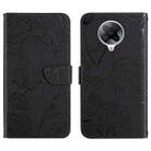 For Xiaomi Redmi K30 Pro Skin Feel Butterfly Peony Embossed Leather Phone Case(Black) - 1