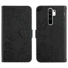 For Xiaomi Redmi Note 8 Pro Skin Feel Butterfly Peony Embossed Leather Phone Case(Black) - 1