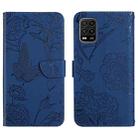 For Xiaomi Mi 10 Lite 5G Skin Feel Butterfly Peony Embossed Leather Phone Case(Blue) - 1