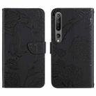 For Xiaomi Mi 10 / 10 Pro 5G Skin Feel Butterfly Peony Embossed Leather Phone Case(Black) - 1