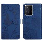 For Xiaomi Mi Mix 4 Skin Feel Butterfly Peony Embossed Leather Phone Case(Blue) - 1