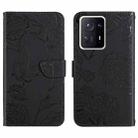 For Xiaomi Mi Mix 4 Skin Feel Butterfly Peony Embossed Leather Phone Case(Black) - 1