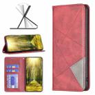 For Xiaomi Redmi 10 5G / Note 11E Prismatic Invisible Magnetic Leather Phone Case(Red) - 1