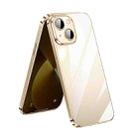 For iPhone 13 SULADA Lens Protector Plated Clear Case(Gold) - 1