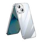 For iPhone 13 SULADA Lens Protector Plated Clear Case(Silver) - 1