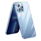 For iPhone 13 Pro SULADA Lens Protector Plated Clear Case (Sierra Blue) - 1