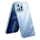 For iPhone 13 Pro Max SULADA Lens Protector Plated Clear Case (Sierra Blue) - 1
