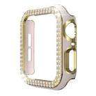 Double-Row Diamond Two-color Electroplating PC Watch Case For Apple Watch Series 3&2&1 38mm(Pink+Gold) - 1