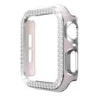 Double-Row Diamond Two-color Electroplating PC Watch Case For Apple Watch Series 3&2&1 38mm(Pink+Silver) - 1