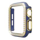 Double-Row Diamond Two-color Electroplating PC Watch Case For Apple Watch Series 3&2&1 38mm(Navy Blue+Gold) - 1