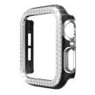 Double-Row Diamond Two-color Electroplating PC Watch Case For Apple Watch Series 3&2&1 38mm(Black+Silver) - 1