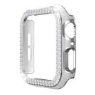 Double-Row Diamond Two-color Electroplating PC Watch Case For Apple Watch Series 3&2&1 42mm(White+Silver) - 1