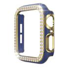 Double-Row Diamond Two-color Electroplating PC Watch Case For Apple Watch Series 3&2&1 42mm(Navy Blue+Gold) - 1