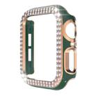 Double-Row Diamond Two-color Electroplating PC Watch Case For Apple Watch Series 3&2&1 42mm(Green+Rose Gold) - 1