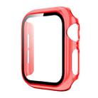 Translucent PC+Tempered Glass Watch Case For Apple Watch Series 3&2&1 42mm(Transparent Red) - 1