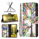 For OnePlus 10 Pro 5G Colored Drawing Pattern Zipper Leather Phone Case(Big Tree) - 1