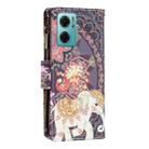 For Xiaomi Redmi 10 5G / Note 11E Colored Drawing Pattern Zipper Leather Phone Case(Flower Elephants) - 1