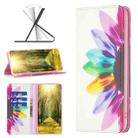 For Xiaomi Redmi 10 5G / Note 11E Colored Drawing Invisible Magnetic Leather Phone Case(Sun Flower) - 1