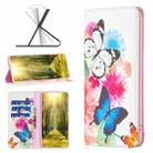 For Xiaomi Redmi 10 5G / Note 11E Colored Drawing Invisible Magnetic Leather Phone Case(Two Butterflies) - 1