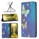 For Xiaomi Redmi 10 5G / Note 11E Colored Drawing Invisible Magnetic Leather Phone Case(Gold Butterflies) - 1