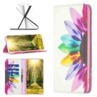 For Xiaomi Redmi 10C Colored Drawing Invisible Magnetic Leather Phone Case(Sun Flower) - 1