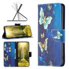For Xiaomi Redmi 10 5G / Note 11E Colored Drawing Leather Phone Case(Gold Butterfly) - 1