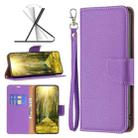 For Xiaomi Redmi 10C Litchi Texture Pure Color Leather Phone Case(Purple) - 1
