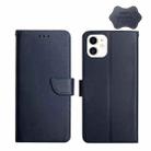 For iPhone 11 Genuine Leather Fingerprint-proof Horizontal Flip Phone Case (Blue) - 1