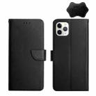 For iPhone 11 Pro Max Genuine Leather Fingerprint-proof Horizontal Flip Phone Case (Black) - 1