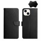 For iPhone 13 Genuine Leather Fingerprint-proof Horizontal Flip Phone Case(Black) - 1