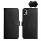 For iPhone X Genuine Leather Fingerprint-proof Horizontal Flip Phone Case(Black) - 1