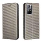 For Xiaomi Redmi Note 11 5G CN Version Carbon Fiber Texture Flip Holder Leather Phone Case(Grey) - 1