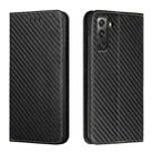 For Samsung Galaxy S22+ 5G Carbon Fiber Texture Flip Holder Leather Phone Case(Black) - 1