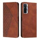 For Tecno Camon 17P / 17 Pro Diamond Splicing Skin Feel Magnetic Leather Phone Case(Brown) - 1