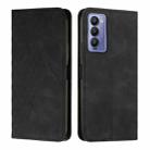 For Tecno Camon 18P / 18 Diamond Splicing Skin Feel Magnetic Leather Phone Case(Black) - 1