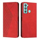 For Tecno POP 5 LTE Diamond Splicing Skin Feel Magnetic Leather Phone Case(Red) - 1