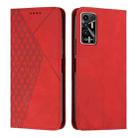 For Tecno Pova 2 Diamond Splicing Skin Feel Magnetic Leather Phone Case(Red) - 1