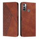 For Tecno Spark 7 Diamond Splicing Skin Feel Magnetic Leather Phone Case(Brown) - 1