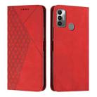 For Tecno Spark 7 Diamond Splicing Skin Feel Magnetic Leather Phone Case(Red) - 1