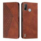 For Tecno Spark Go 2020 & 2021 / 6 Go Diamond Splicing Skin Feel Magnetic Leather Phone Case(Brown) - 1