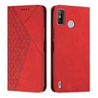 For Tecno Spark Go 2020 & 2021 / 6 Go Diamond Splicing Skin Feel Magnetic Leather Phone Case(Red) - 1