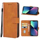 For iPhone 14 Leather Phone Case (Brown) - 1