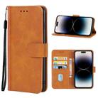 For iPhone 14 Pro Leather Phone Case(Brown) - 1